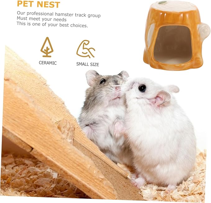 Ceramic Hamster Hut Small Animal Nest Stable Hideout Smooth Surface Comfortable Resting Area for Hamsters and Small Pets Cage Decor Idea