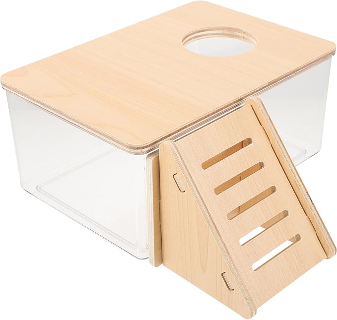 Ipetboom Hamster Sand Bath Kit Chinchilla Dust Bath House for Small Animals Transparent Reusable