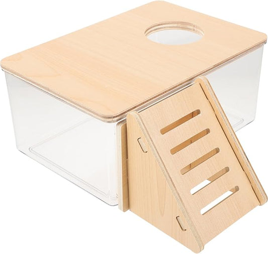Ipetboom Hamster Sand Bath Kit Chinchilla Dust Bath House for Small Animals Transparent Reusable