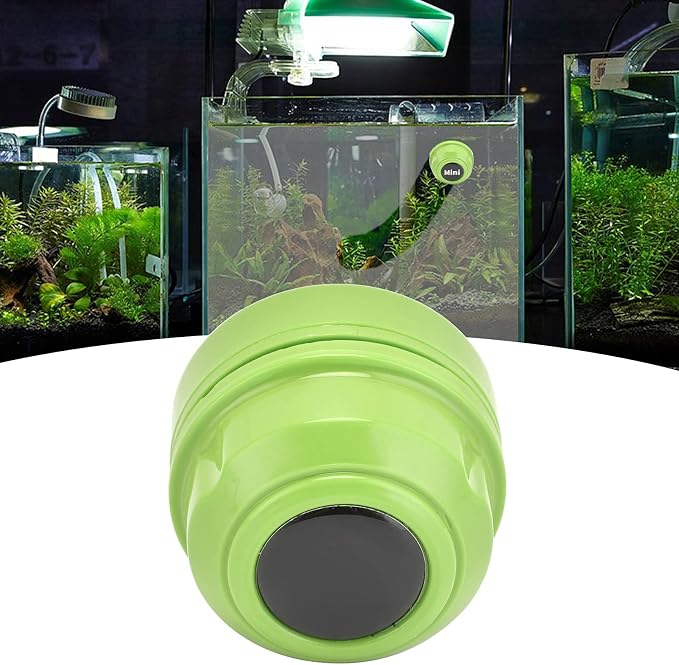 Tyenaza Aquarium Magnetic Cleaner, Fish Tank Brush Aquarium Algae Scraper Glass Cleaning Brush Scrubber(Green)