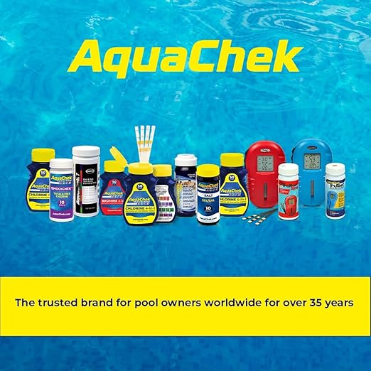 AquaChek Yellow 4-Way Test Strips for Pool & Spa – 50 Count – Lab Verified Accuracy for pH, Chlorine, Alkalinity & Cyanuric Acid – Fast Results – Made in USA - (2-Pack)