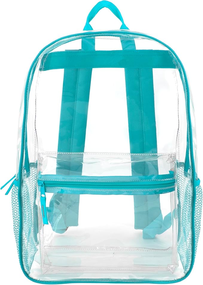 Trail maker Clear Backpack Heavy Duty with Padded Straps, Side Pockets for Kids, Boys, Girls, School, Stadium Approved Events