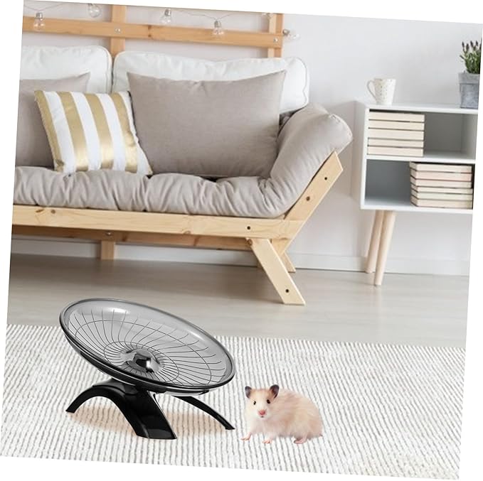 Silent Hamster Running Wheel for Small Pets Flat Sports for Hamsters Hedgehogs Gerbils Chinchillas Quiet Exercise Wheel Suitable for Squirrels and Mice Black
