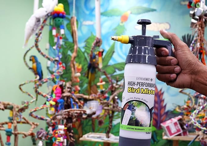ExtremeMist® Bird & Aviary Care Starter Kit 20oz + 32oz Continuous Pressurized Mist Spray Bottles for Bird Bathing, Cooling & Cage Cleaning | Gentle Parrot, Finch & Aviary Mist Sprayer Set