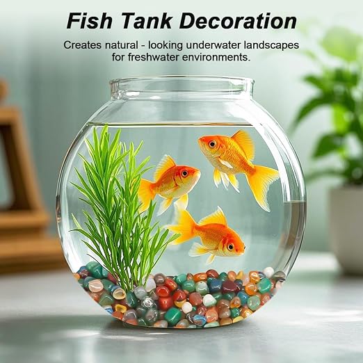 Virekm Smooth Decorative River Pebbles for Aquarium & Garden Landscaping | Ornamental Gravel Stones, DIY Craft Rocks for Potted Plants, Resin Art & Vase Fillers Decor