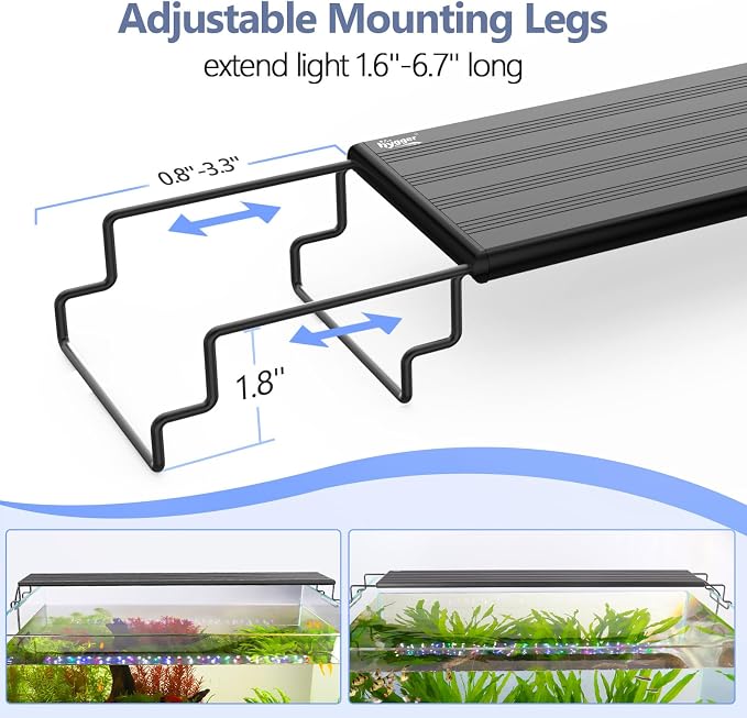 hygger IP68 Waterproof LED Aquarium Light 24/7 Cycle Full Spectrum Fish Tank Light with Timer Adjustable Brightness 12 Colors Aquarium Lamp for 46-54 in Freshwater Planted Tank