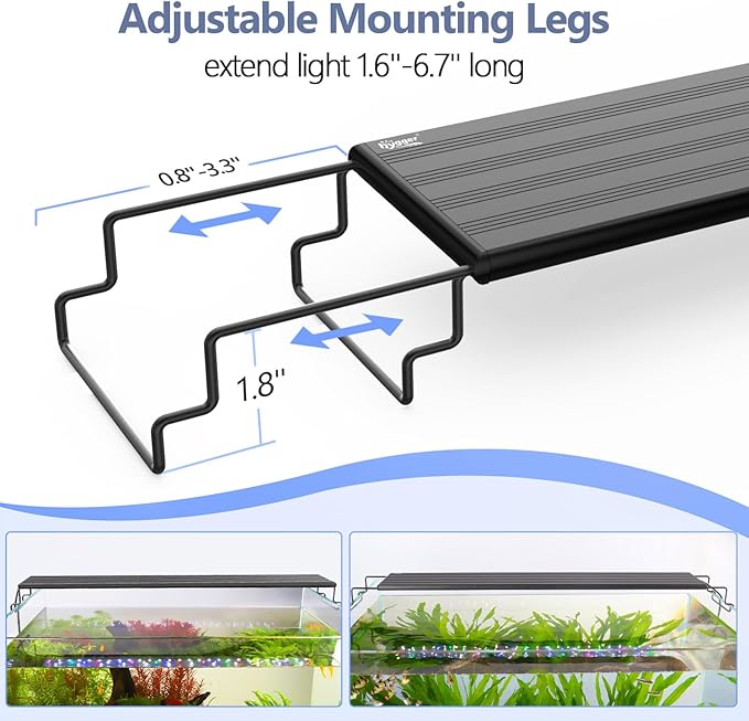 hygger IP68 Waterproof LED Aquarium Light 24/7 Cycle Full Spectrum Fish Tank Light with Timer Adjustable Brightness 12 Colors Aquarium Lamp for 31-36 in Freshwater Planted Tank