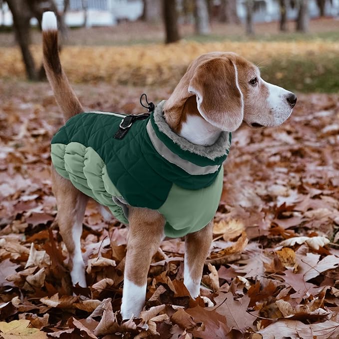Lelepet Warm Dog Winter Coat Dog Coats for Extra Large Dogs Waterproof Dogs Jacket with Harness Built in Reflective Cold Weather Coats Windproof Zip-Up Winter Fleece Vest Snowsuit Great Dane 3XL