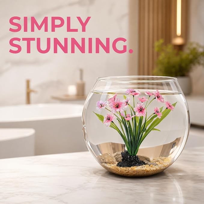 IMIKEYA 2Pcs Aquarium Plants Plastic Realistic Fish Tank Decor, Artificial Aquarium Plants Decoration with Soft Betta-Safe Leaves, Weighted Base for Fish Tank Accessories, 7.5 Inch Tall