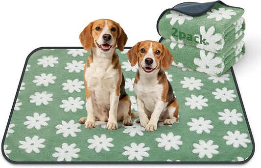 LOOBANI Washable Puppy Pads: Waterproof Reusable Pee Pads for Dogs, Non-Slip and Leak-Proof Dog Pee Mat, Absorbent Dog Training Pads for Puppy Playpen, Crate, Potty Training (36"x41", 2 Packs)