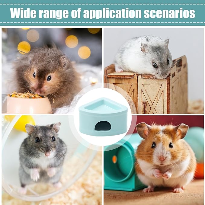 Ceramic Hamster Hideout House - Multifunctional Small Pet Cave with Feeding Bowl, Durable Habitat for Hamsters, Gerbils, Mice, Lemmings, All-Season Pet Bed & Hideaway (C)