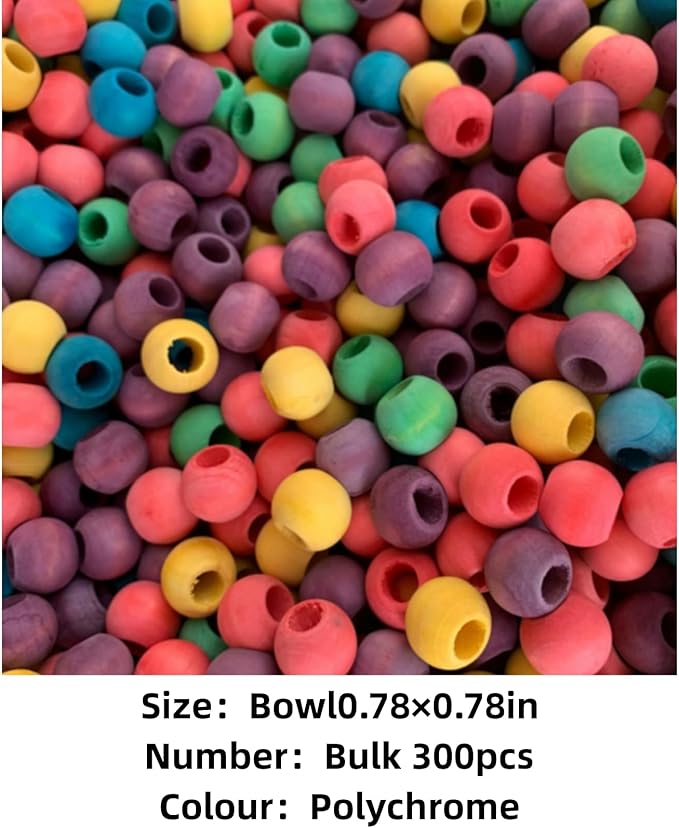 Bird Toys, Wood Wooden Colored 300pcs Parrot Toys for Large Birds, Multicolored Natural Wooden Blocks,African Grey Parrots, Macaws, Cockatoos,Parrot chew Toys, Aviary DIY Hanging Toys