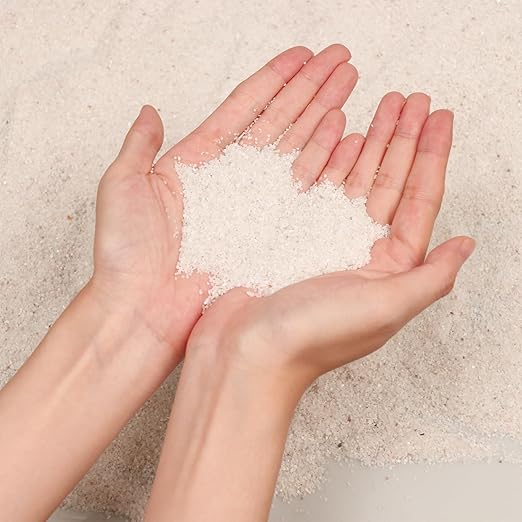 Silica Gravel, Multi-Purpose Mini White Silica Sand for Fire Pits, Aquariums and Landscaping, 5LB