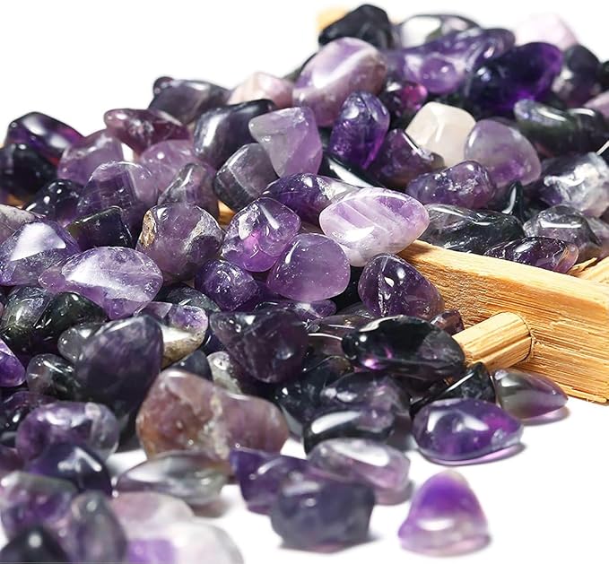 WAYBER Natural Crushed Purple Amethyst Decorative Crystal Gravel, 2 Pounds | Toxin-Free, Fade-Resistant, Ideal for Reiki Healing, DIY Crafts, Vase Filler, Aquarium & Bonsai Decoration