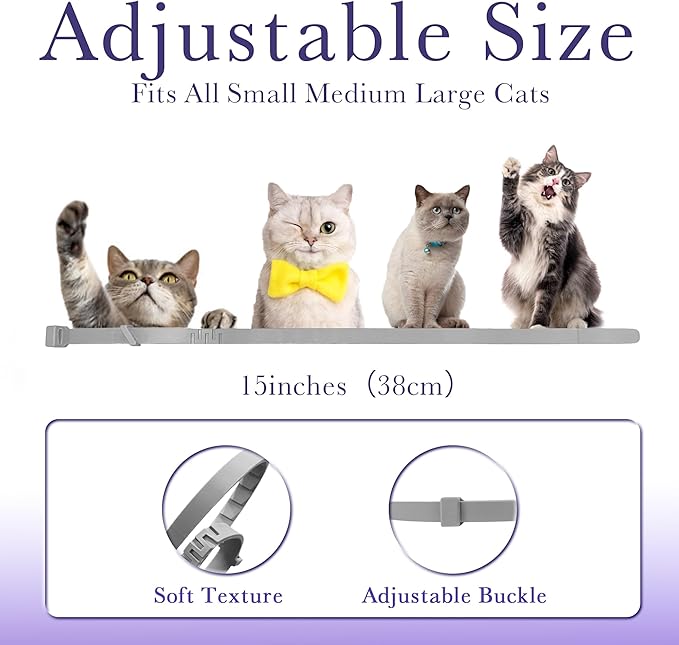 4 Pack Calming Collar for Cats - Adjustable Cat Calming Collar,Cat Calming Collar Anti Aggression for Cats,Cat Stress and Anxiety Relief for Small,Medium Large Cat