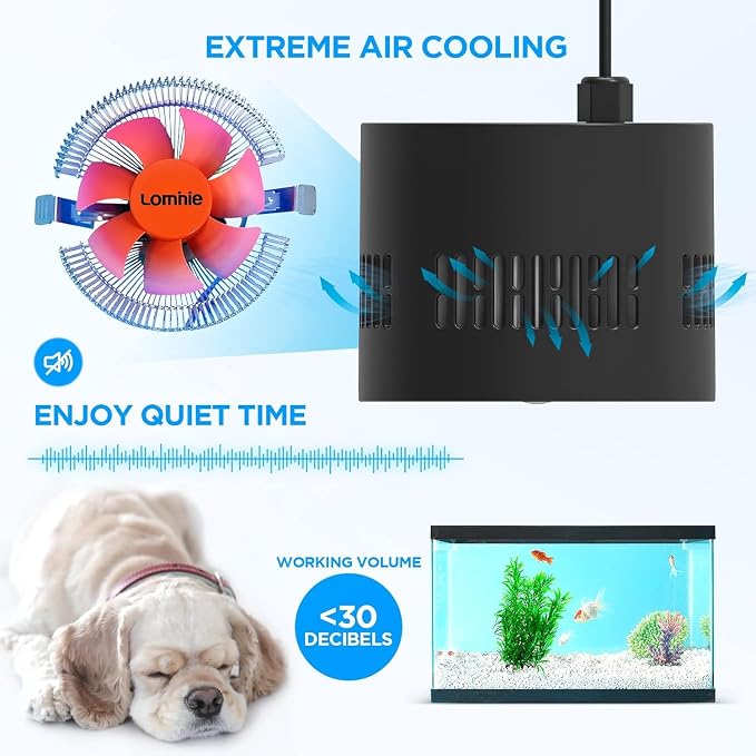 Lominie 80W LED Aquarium Light with Dimmer Remote, Full Spectrum Planted Tank Light for Freshwater Aquarium, Clip-On Fish Tank Lamp with 360° Gooseneck for 10-20 Gallon Refugium Cube