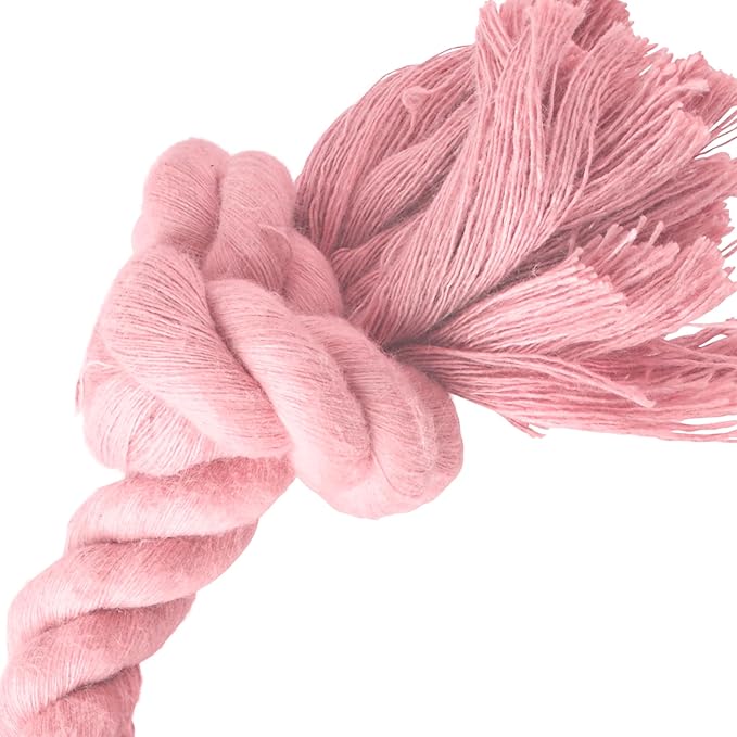 Pet Passion Brady The Rope Tug Toy 3-Pack Organic Cotton Dog Rope Pull Toys for All Pet Breeds, Pink Salt, One Size