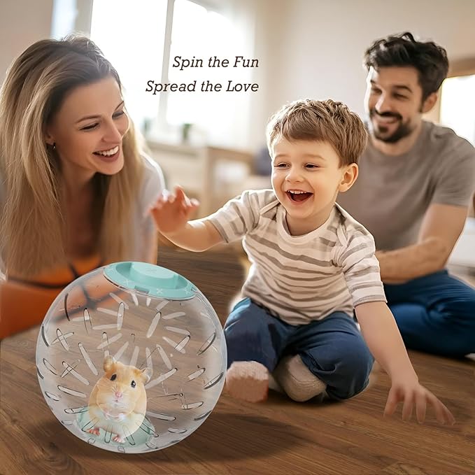 7.9 inch Hamster Ball, Exercise Toys, Running Clear Plastic Balls, Large Space, Easy to Clean, Portable Cage, for Small and Medium Hamsters, Syrian Dwarf Hamster, Green