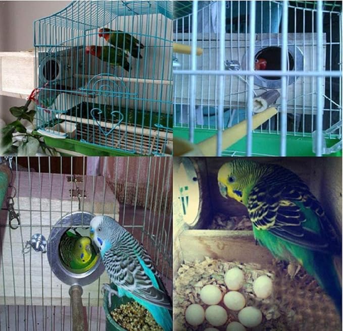 Bird Nest Breeding Box Cage Wood House for Finch Lovebirds Cockatiel Budgie Conure Parrot, 8'' X 5'' X 5''