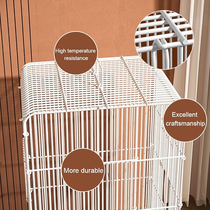 23.6-Inch Household Bird Cage with Top Handle, Small Metal Bird Cage with Removable Slide-Out Tray, Lightweight Travel Bird Cage for Indoor Outdoor Home Bird Feeding