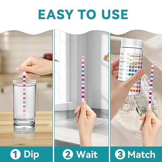Heavy Metals Water Test Strips (100 Strips) -10in1 Home Water Testing Kit for Iron, Mercury, Lead, Copper, Chromium, Cadmium, Magnesium, Calcium, Manganese and Zinc