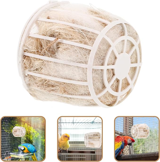 balacoo Bird Nesting Material with Basket Natural Jute and Cotton Bedding for Small Birds Parakeets Canaries Cockatiels Soft Comfortable Nesting Supplies for Garden and Home