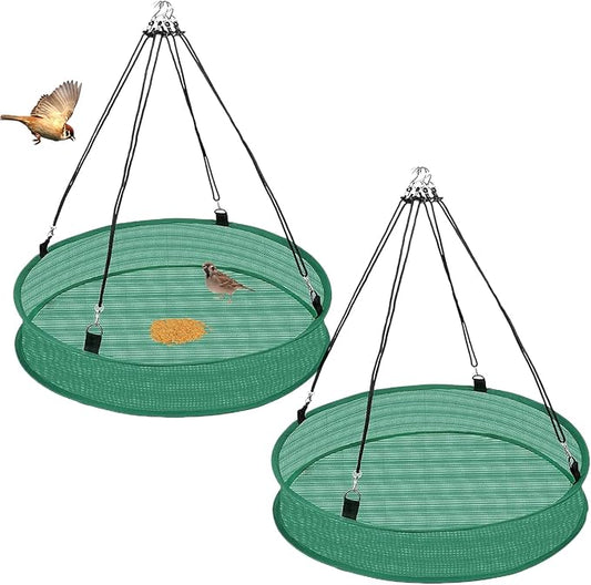 2Pcs Bird Seed Catcher Tray, 16" x 4" Birdseed Hoop Birds Feeder Trays Catches Most Falling Seed and Husk for Hanging Bird Feeder Platform Hummingbird Outdoor Backyard Garden Lawn Balcony