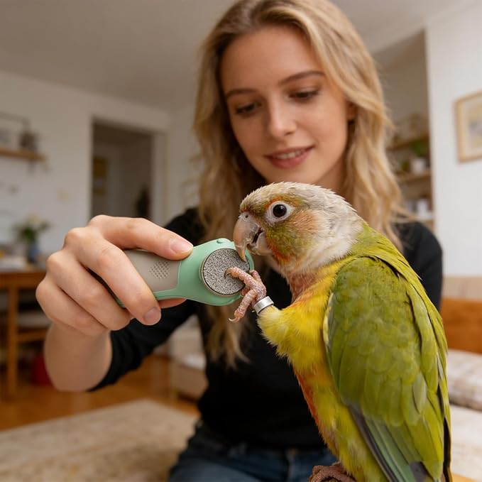 Quiet Animals Toenail Shaver - Bird Electric Nail Trimmer, Electric Bird Nail Grinder | Beak Shaping Device, Avian Claw Care Tool, Low Noise Grooming Accessory for Budgerigar, Parakeets, Conure,