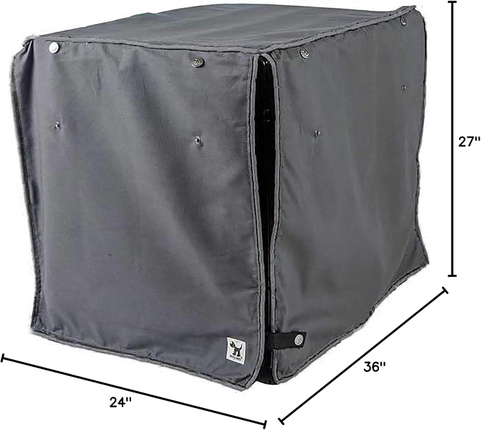 Molly Mutt I'm a Realist Dog Crate Cover, 100% Cotton Canvas Cover with 2 Roll-Up Panels, Ideal for Dog or Cat Crate, Durable, Washable, and Free of Harmful Chemicals, 36" x 24" x 27"