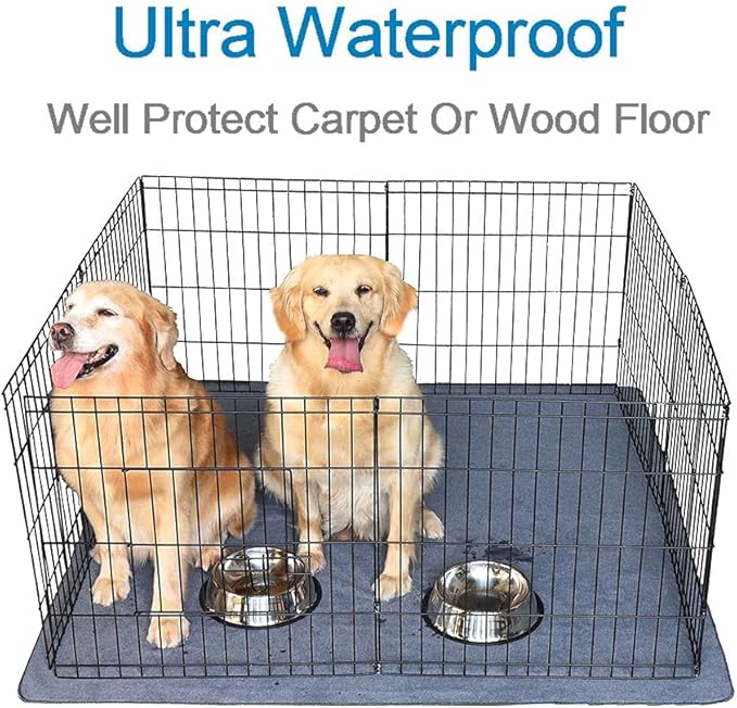 Peepeego 2PCS Non-Slip Pee Pads for Dogs 54" x 54", Washable Dog Pads with Fast Absorbent, Reusable, Waterproof Rug for Training, Whelping, Housebreaking, Incontinence for Dog Playpen