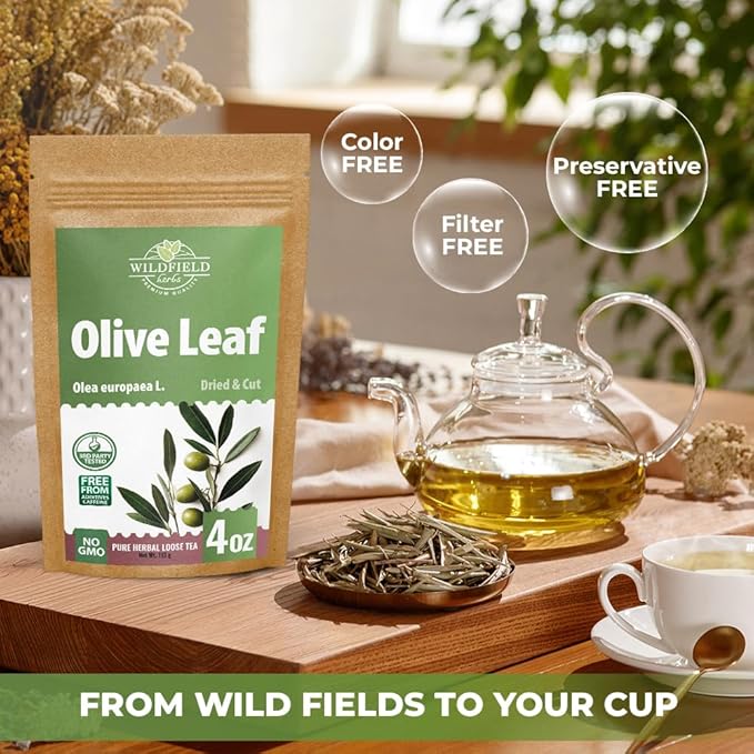 4 oz. Olive Leaf Tea Dried Olive Leaf Herbal Tea (Olea Europaea) - 113g Bags Herb Hojas De Olivo Secas