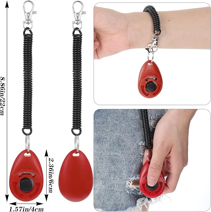 Kifmurase 32 Pack Dog Training Clicker Bulk, Colorful Pet Training Clickers Cat Animal Trainer Clicker with Wrist Strap for Pet Dog Cat Horse Bird Behavioral Trainer Accessories (Multicolor)