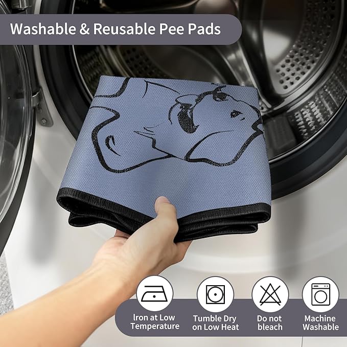 2 Pack Washable Pee Pads for Dogs 36"x51", Reusable Training Puppypads Absorbency Non-Slip & Leak-Proof for Pet Whelping Box Playpen Crate Sofa Bed Floors (Gray)
