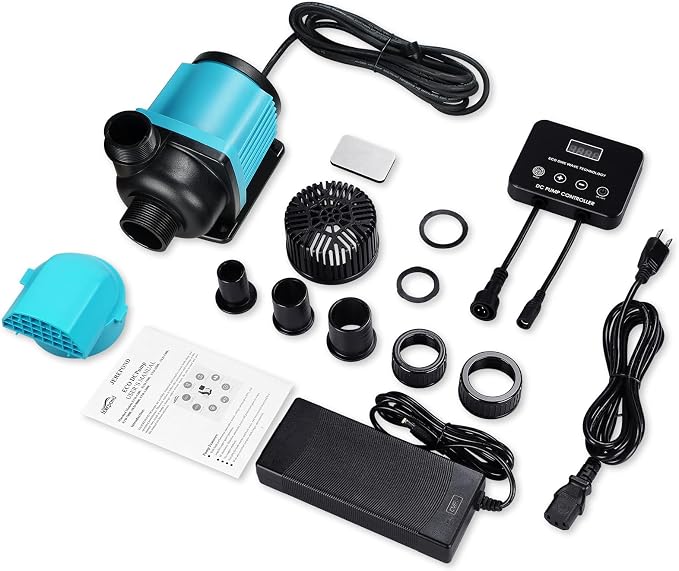 2350GPH DC24V Aquarium Return Pump With 20 Speeds Controller | ECO Quiet adjustable,submersible and inline use ,fresh and marine water use