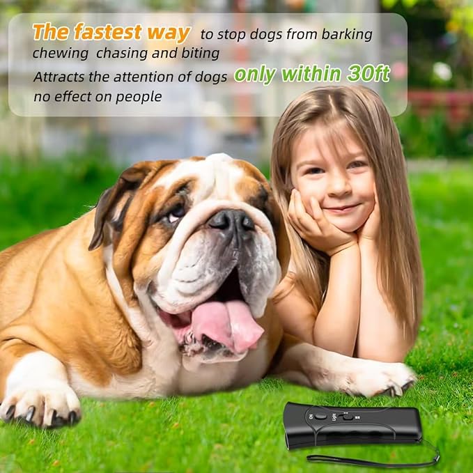 Anti Barking Device Ultrasonic Dog Deterrent Control Ultra Sonic Bark Deterrents Stop Waterproof Outdoor Corrector Devices 3 in 1 Frequencies Bark Guard Mod Trainer Stopper For Small Medium Large Dogs