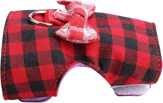 GOTOTOP 2PCs Small Pet Harness with Bowknot and Bell Decor, No Pulling Comfort Padded Vest Guinea Pig Harness and Leash Set for Ferret, Rats, Iguana, Hamster