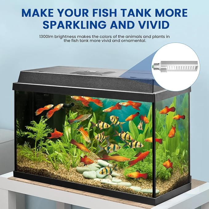Aluxcia E26 Aquarium Light Bulbs Daylight 5500K,2-Pack(Remove/Bypass The Ballast)
