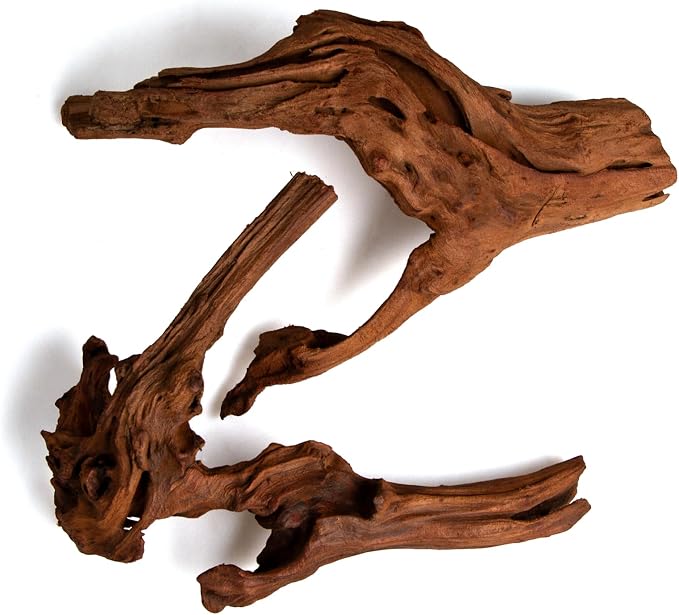 emours Aquarium Driftwood (8–12 in) 2 Pieces Natural Mopani Branches Assorted Size