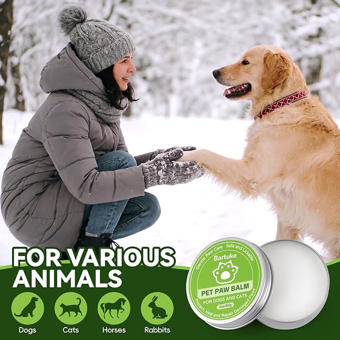 Dog Paw Balm & Nose Balm, Coconut Oil Lick-Safe Dog Paw Pad Protector for Dogs & Cats, Paw Butter, All Natural Ingredients Moisturizer & Soother for Dry Cracked Paw Pads, 1 Pack | 2 oz