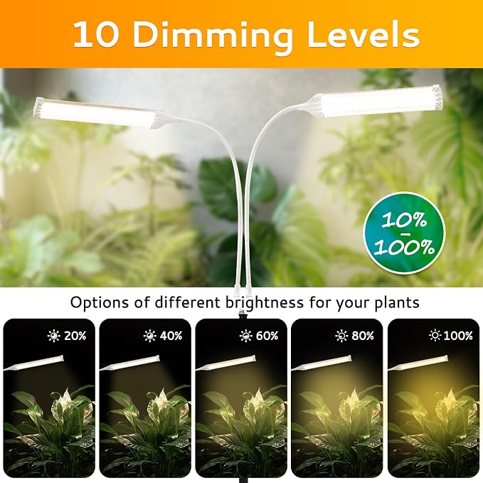 LED Grow Lights for Indoor Plants Full Spectrum, LED Plant Light with Stand, Adjustable Height, Plant Grow Lights with Auto 4/8/12/H Timer for Indoor Tall Plants (420 LEDs)