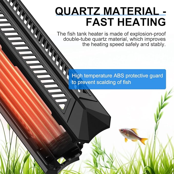 fishkeeper Aquarium Heater, 1000W Fish Tank Heater for 106-264 Gallon | Adjustable Digital Display Controller, Submersible Water Heater with Thermostat Overheat & Dry-Boil Protection