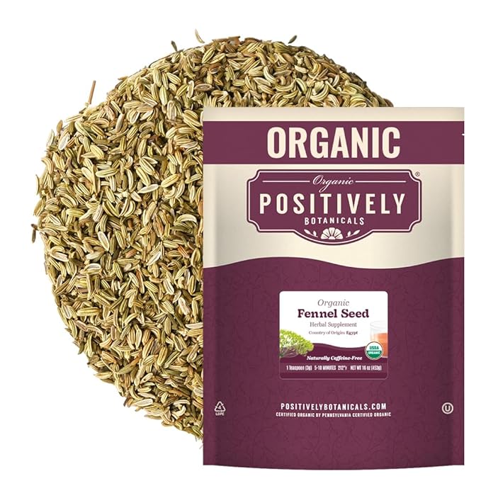 Organic Positively Botanicals Company, Fennel Seed Herbal Tea, Loose Leaf Botanical, 16 Ounce