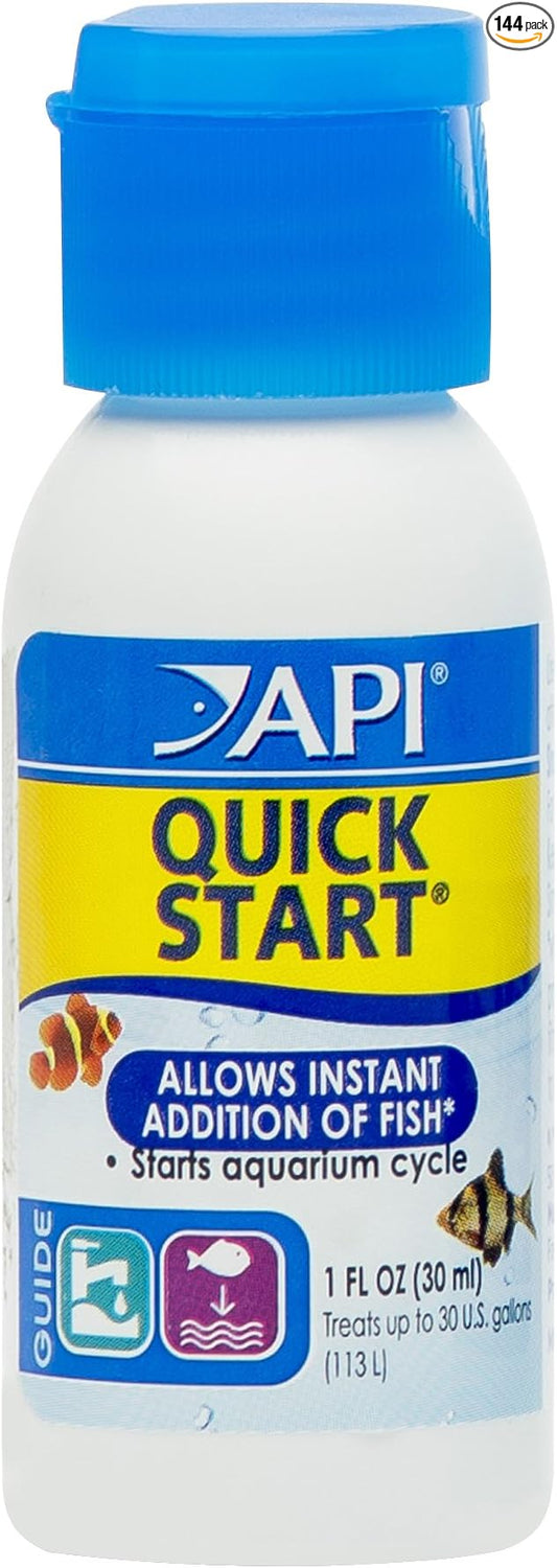 API QUICK START Freshwater and Saltwater Aquarium Nitrifying Bacteria 1-Ounce Bottle, Blues & Purples