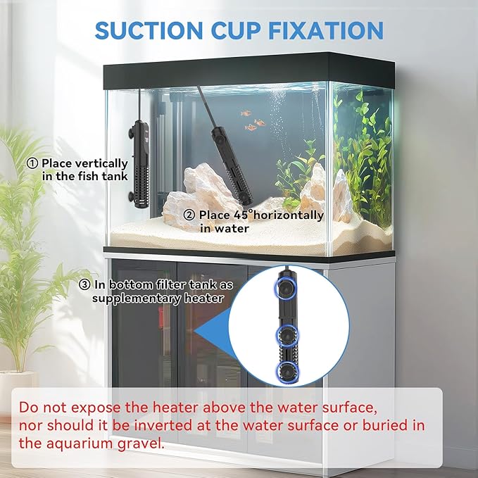 hygger Ceramic Submersible Aquarium Heater, New Explosion-Proof Fish Tank Water Heater with External Temp Controller Auto Thermostat Heater for Saltwater Freshwater (300W for 25~80 Gallon)