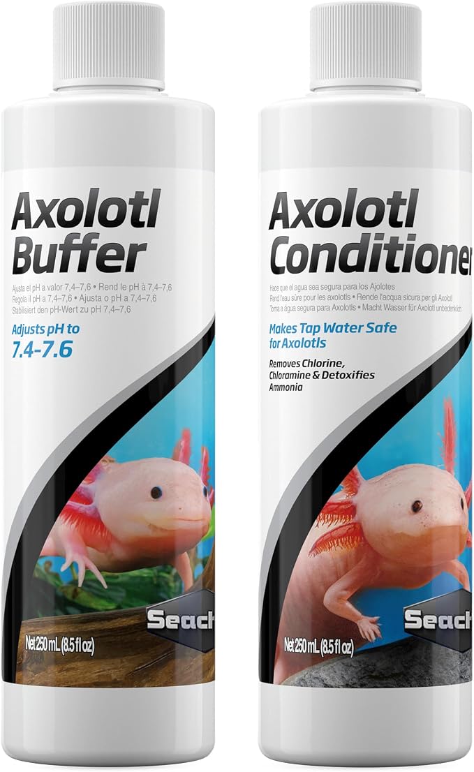 AxolotI Care Kit- AxolotI Conditioner 250ml & Buffer 250ml Including Microfiber Cleaning Cloth, AxolotI Care Kit for Tank Supplies & Accessories for Healthy Water in Aquarium or Tank