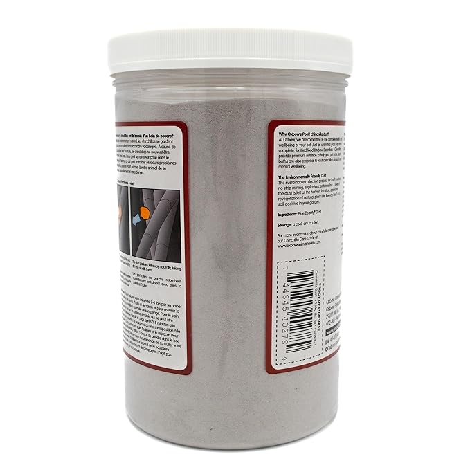 Oxbow Poof! Chinchilla Dust Bath,100% Natural Blue Beauty Dust for Chinchillas,Degus,Gerbils,and Hamsters,Small Animal Grooming,Natural Dusting Powder,2.5 lbs Jar,(Pack of 6)