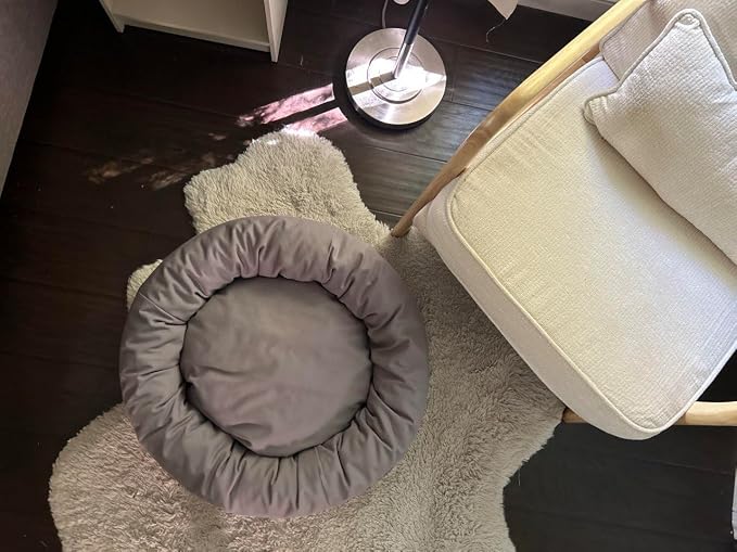 Organic Cotton Canvas Dog Bed: Removable Cover, Natural Fill - Made in USA (Blue Gray, X Large 42" x 8" inches)