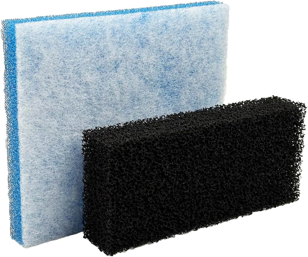 Grech Aquarium Filter Foam Replacement Pads 3-Pack for CBG-1200 – Hang On Back (HOB) Fish Tank Filter Sponge Media Insert