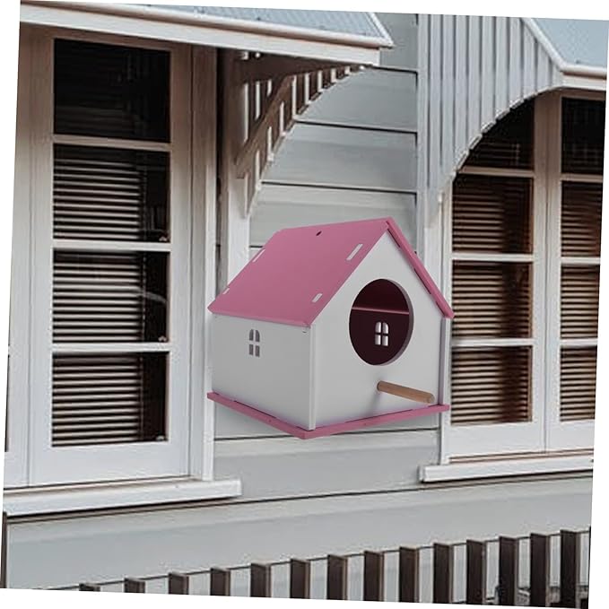 Pet Bird House Parrot Nest Bird Feeding House Outdoor Feeder Cage 6.69 Inch Weather-Resistant Lightweight Backyard Garden Decor