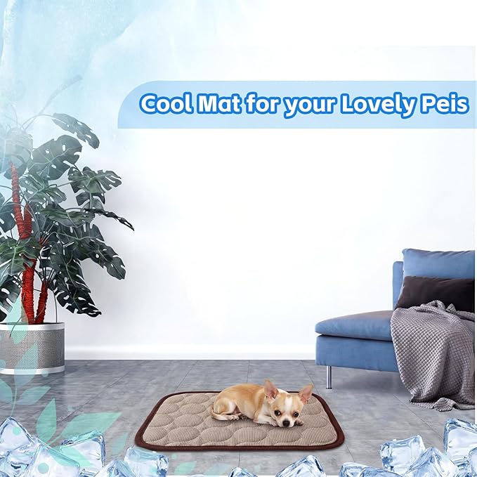 Jetec 3 Pcs Bunny Guinea Pig Beds Soft Bunny Mats Warm Guinea Pig Mat Small Animal Bed Pads Fleece Sleeping Pads for Indoor Rabbit Hamster Squirrel Hedgehog Chinchilla(Ice Silk,Summer,Brown)